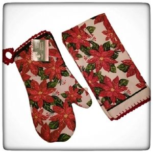 Handmade Crochetet Christmas Towel&Oven Mitt Set-OS